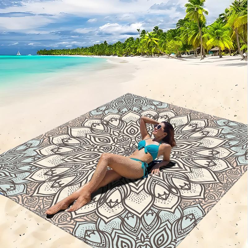 1pc Beach Blanket Waterproof Sandproof Oversized Large Beach Mat Quick Drying&Compact&Lightweight Picnic Mat Vacation Essentials