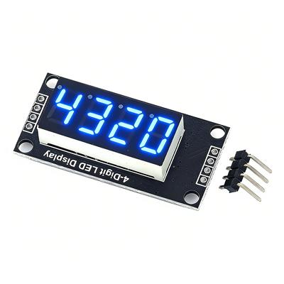 TM1637 4 Digit LED Display Module 0.36 Inch Dimmable Black Face Digital Tube Red Green Yellow Blue White