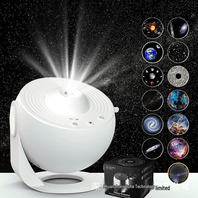 Starry Sky Galaxy Projector with 13 HD Film Sheets for Bedroom Ambiance