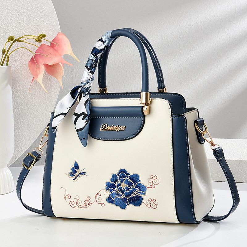 Artful Chinese Style Embroidered Pu Crossbody Bag For Daily Use Gift For Mom