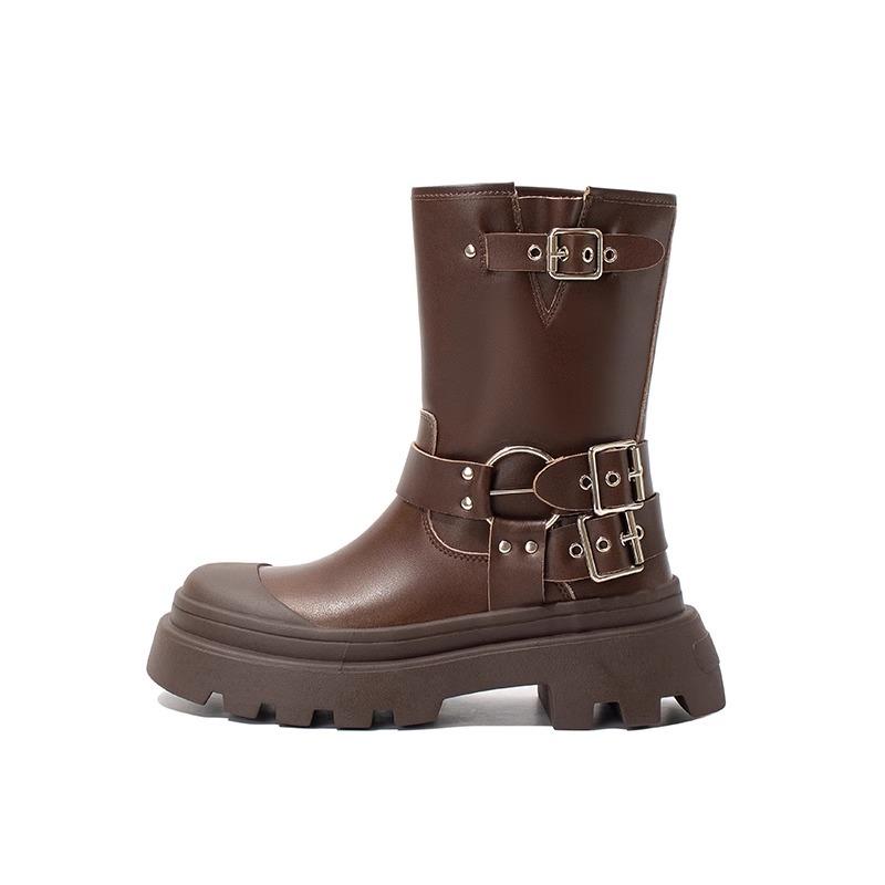 Осенние сапоги женские коричневые — фото 5