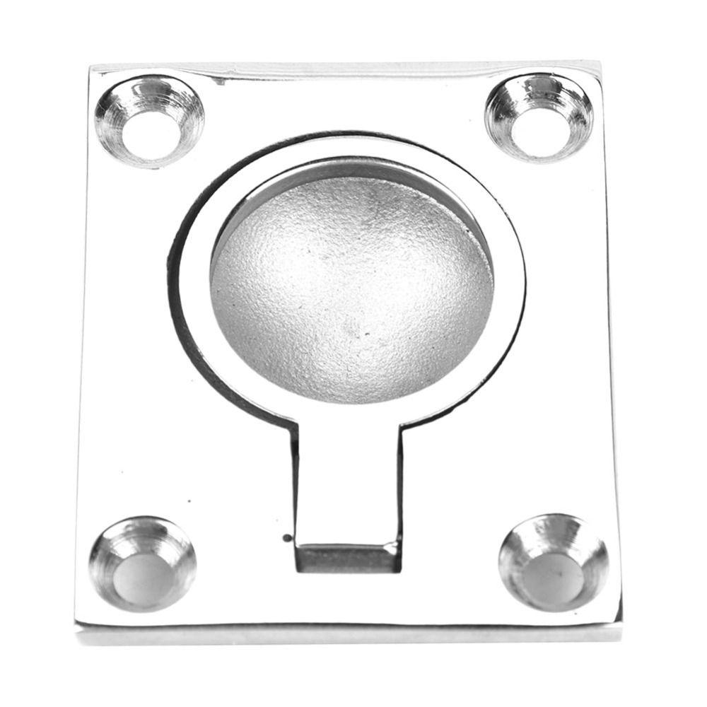 316 Stainless Steel Marine Flush Lift Buckle Ring 48x38mm Silver Flush Ring Pull Handles Square Square Floor Pull Handle
