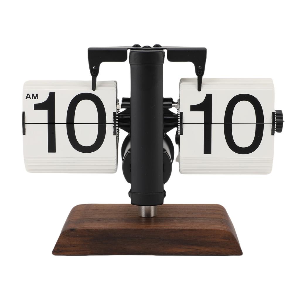 Ceas de birou cu clapetă Retro Vintage Mecanic cu clapetă automată Decor de masă 12h pentru Casă Living Cameră de studiu