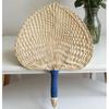 Handmade Chinese-Style Summer Fan: Woven Cattail, Handle-Wrapped, Home Decor