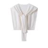 Women's Cashmere Knitted Shawl: Lightweight Spring/Fall Outerwear, Versatile Pure Color Cardigan, Scarf, & Knot Collar.