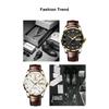 POEDAGAR High Quality Men's Watch Fashion Luxury Casual Belt Leather Strap Date Week Luminous Waterproof Quartz Men Watches+Box