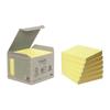 Recycled Yellow Repositionable Post-It Notes 76 X 76 Mm - In Dispenser Roll - Pad of 100 Sheets - Pack of 6