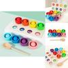 Wooden Counting Balls And Cups Educational Toy For Early Learning And Color Matching