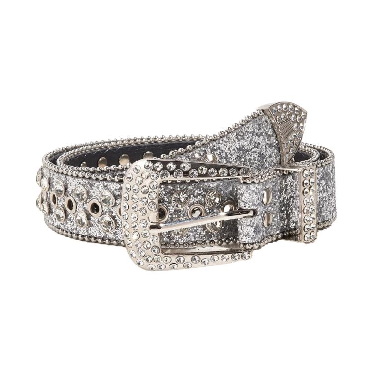 Adjustable Pin Buckle Belt for Adult Sequins Belt for Street Culture Enthusiasts