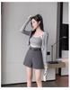 Black High-Waist A-Line Bootcut Suit Shorts for Women - Autumn/Winter Korean Style Casual Pants