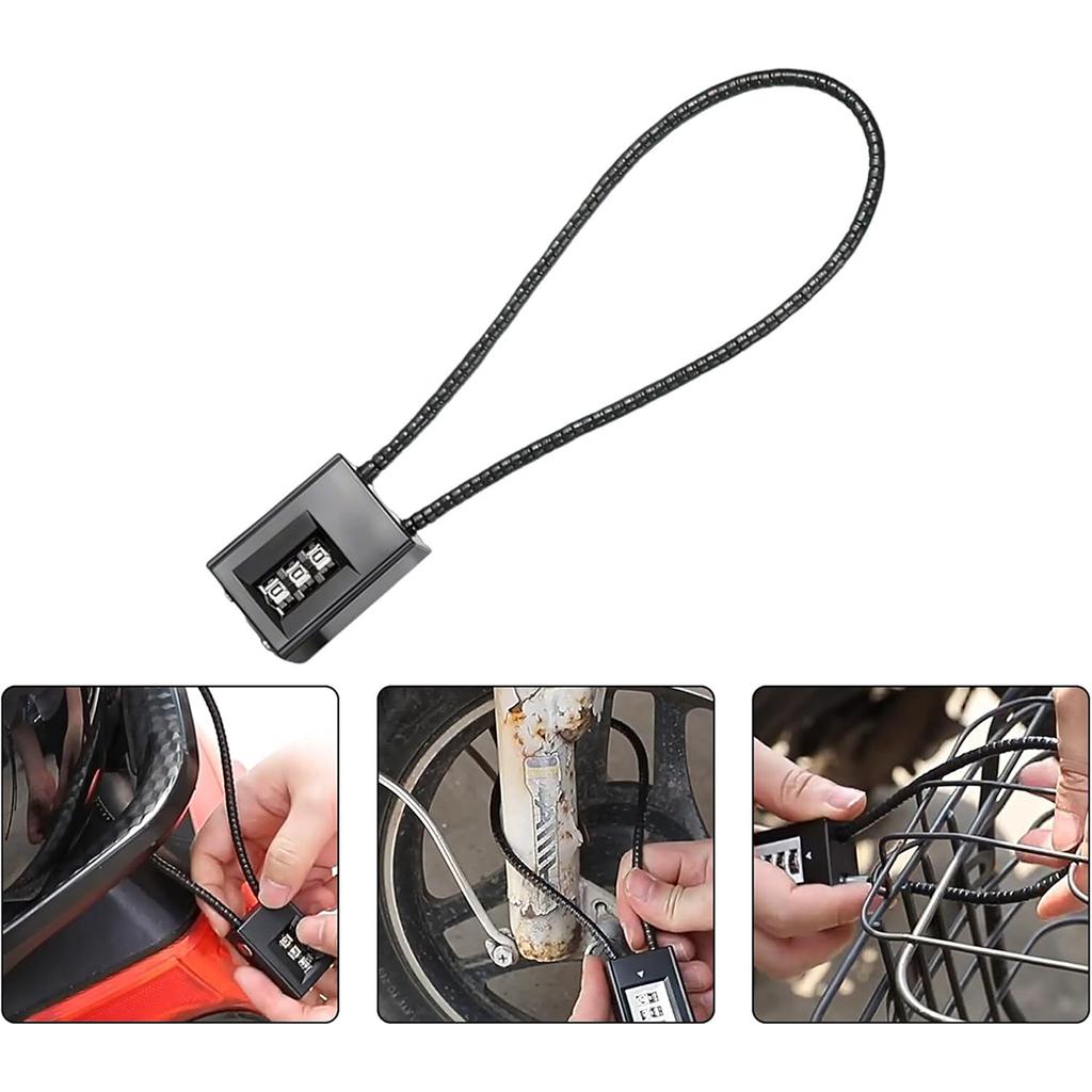 3 Digit Combination Lock,Combination Cable Lock - Scratch-Resistant Paint Finish for Home Locking and Safety