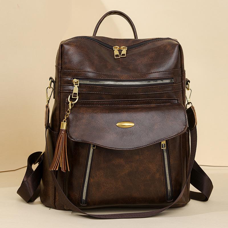 A High-end Soft-leather, Large-capacity Business Commuting Travel Backpack