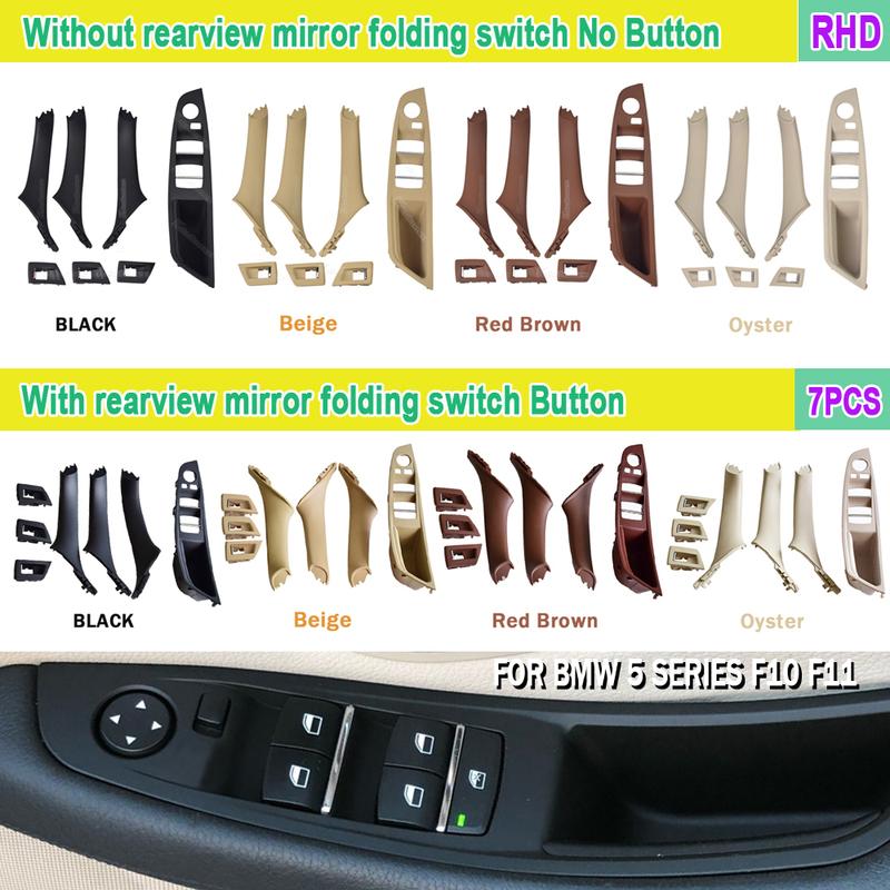 Original Right Hand Drive RHD For BMW 5 series F10 F11 Beige Black Car Interior Inner Door Handle Panel Pull Trim Cover