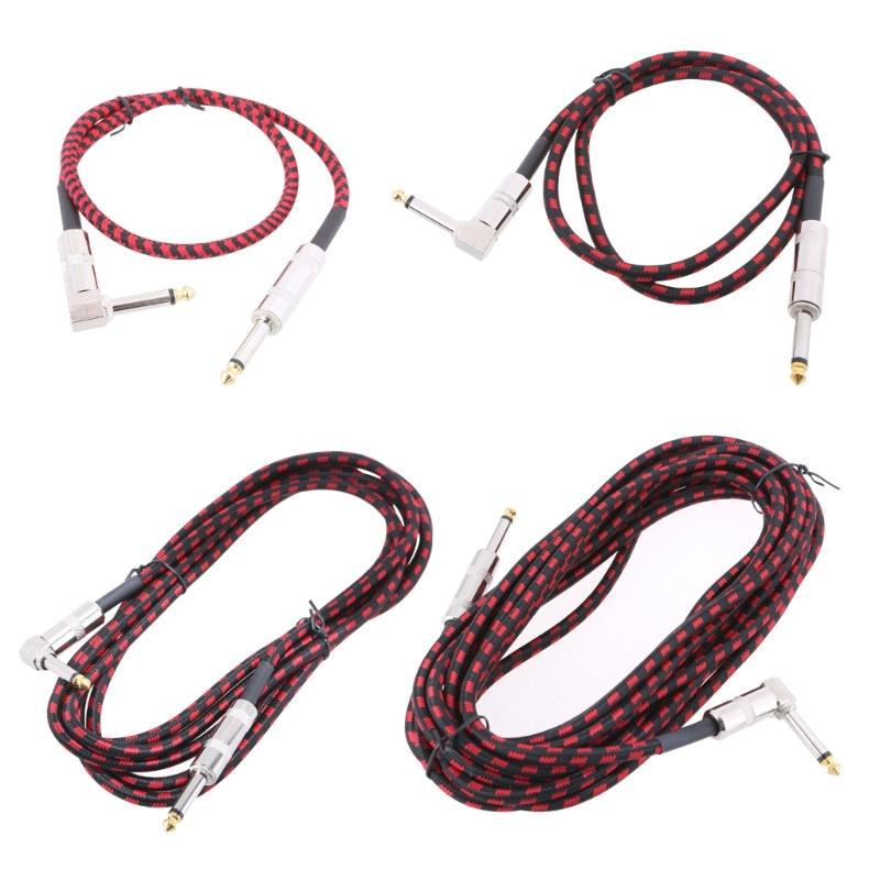 Guitar Lead/Instrument Cable Noiseless Gold Plated 6.5mm Guitar Cable Guitar Keyboard Cord 1/4" Straight to Right Angle