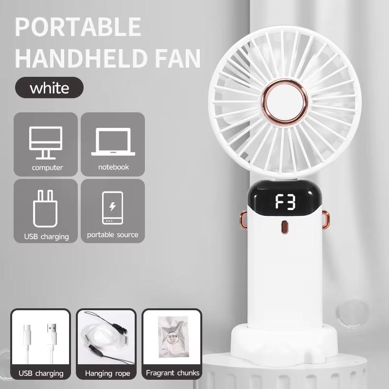 Handheld Mini USB Fan - Portable Foldable Neck Fan with Ultra Quiet & Powerful Airflow for Outdoor Camping/Dorm USB