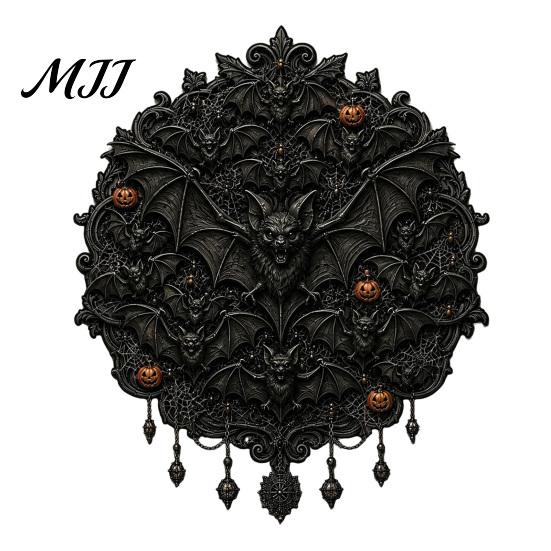 Textured Wall Hangings Gothic Halloween Decor, Vintage Relief Skull Ghost Bat Atmosphere Props Plaque, Dark Aesthetic Hanging Art for Entryway