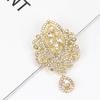 Gold Color Crystal Bride Wedding Jewelry Brown Brooch Flower Type Jewelry