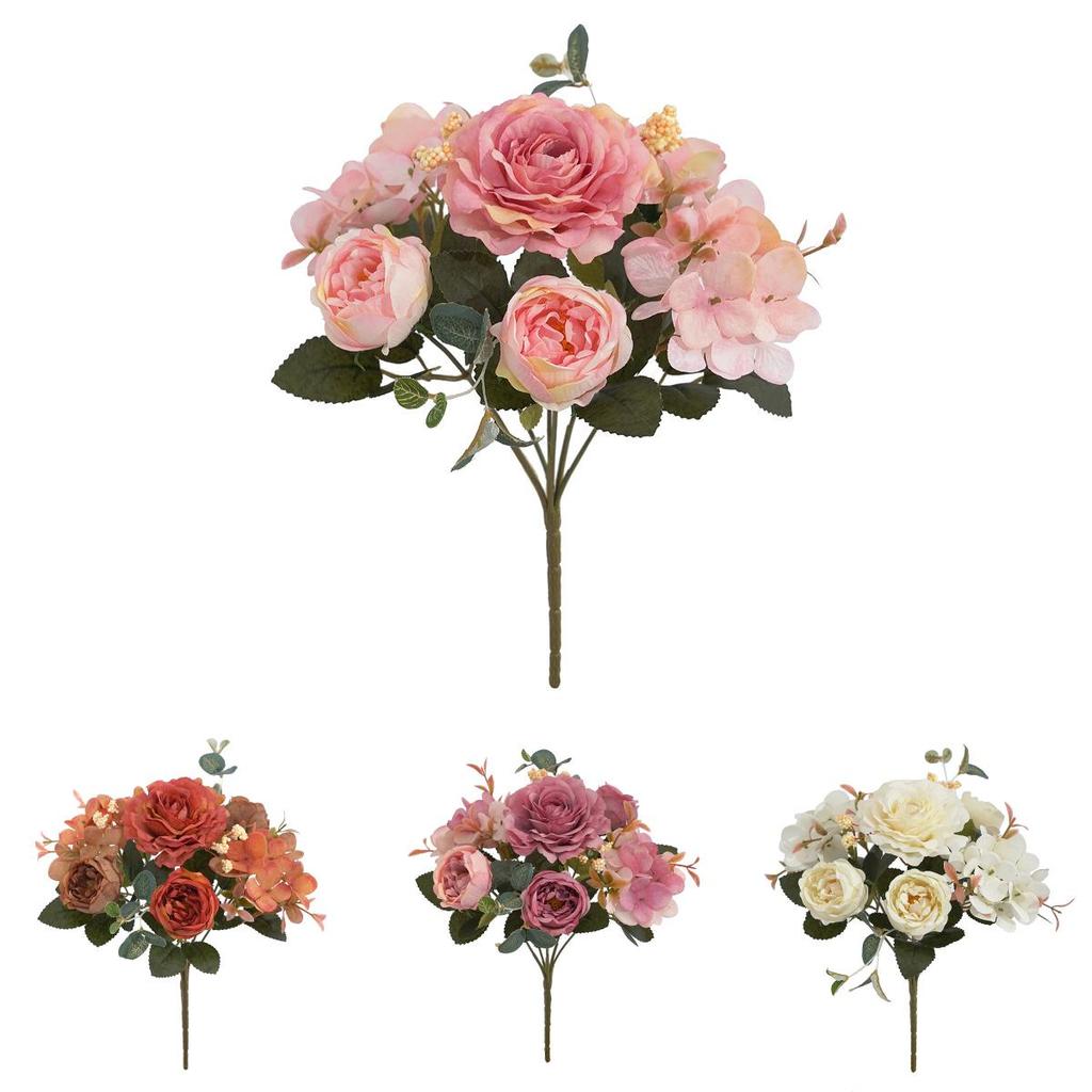 Decorative Fake Flower Bouquet Featuring Peony And Hydrangea For Wedding And Living Room Decor