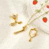 2Pcs Sport Connector Charms Cubic Zirconia Pendants Pickleball Paddle Golf Club 304 Stainless Steel 18k Gold Plated DIY Necklace