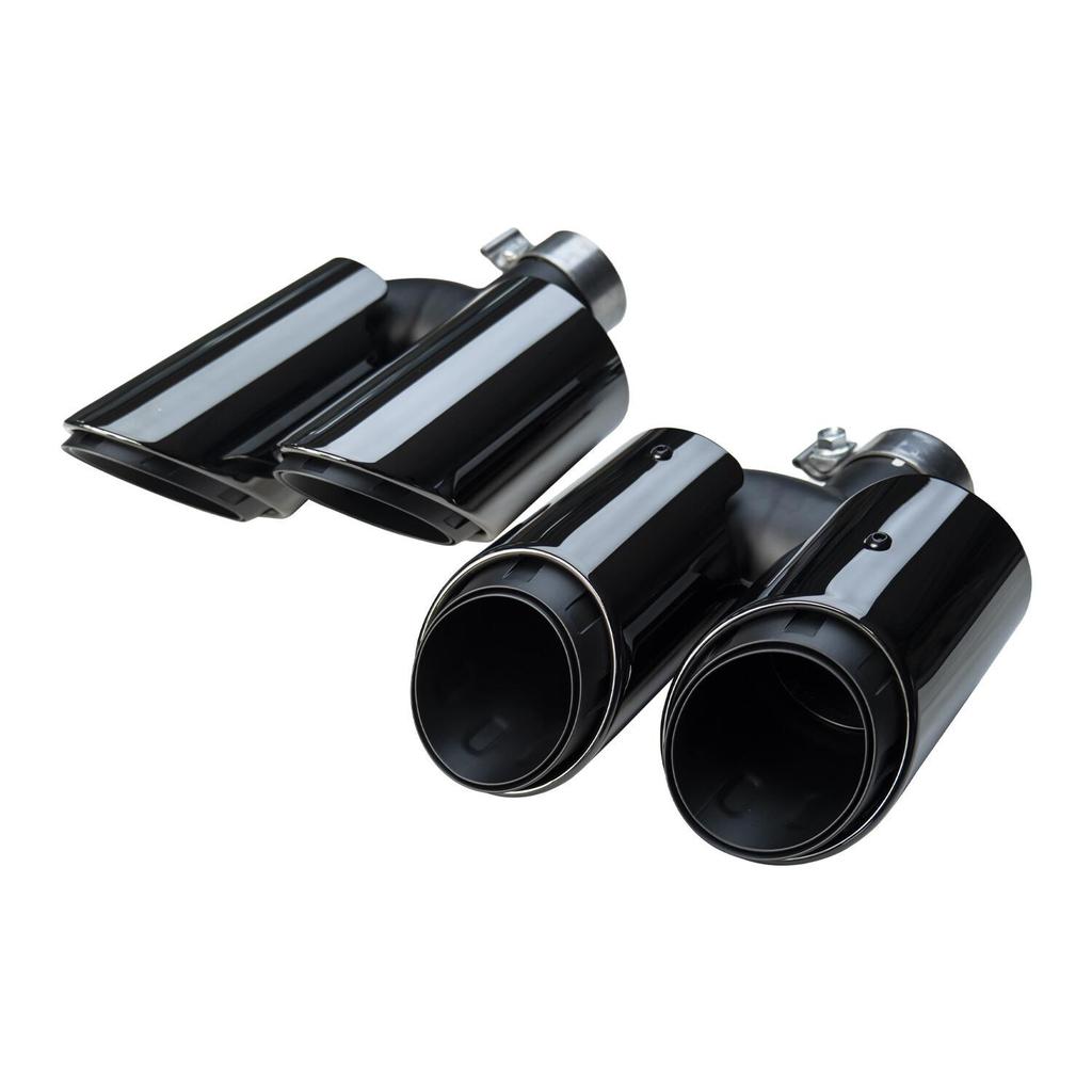 Fits 2014-2018 Porsche Macan Base 2.0 Black Triple-Layer Exhaust Muffler Tailpipe.