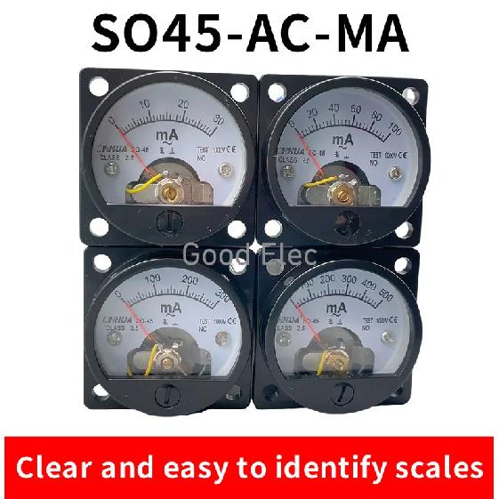 SO-45 AC mA Ammeter Pointer Analog Circular Marine Plastic Instrument Measuring Current Tools Factory Wholesale Genuine