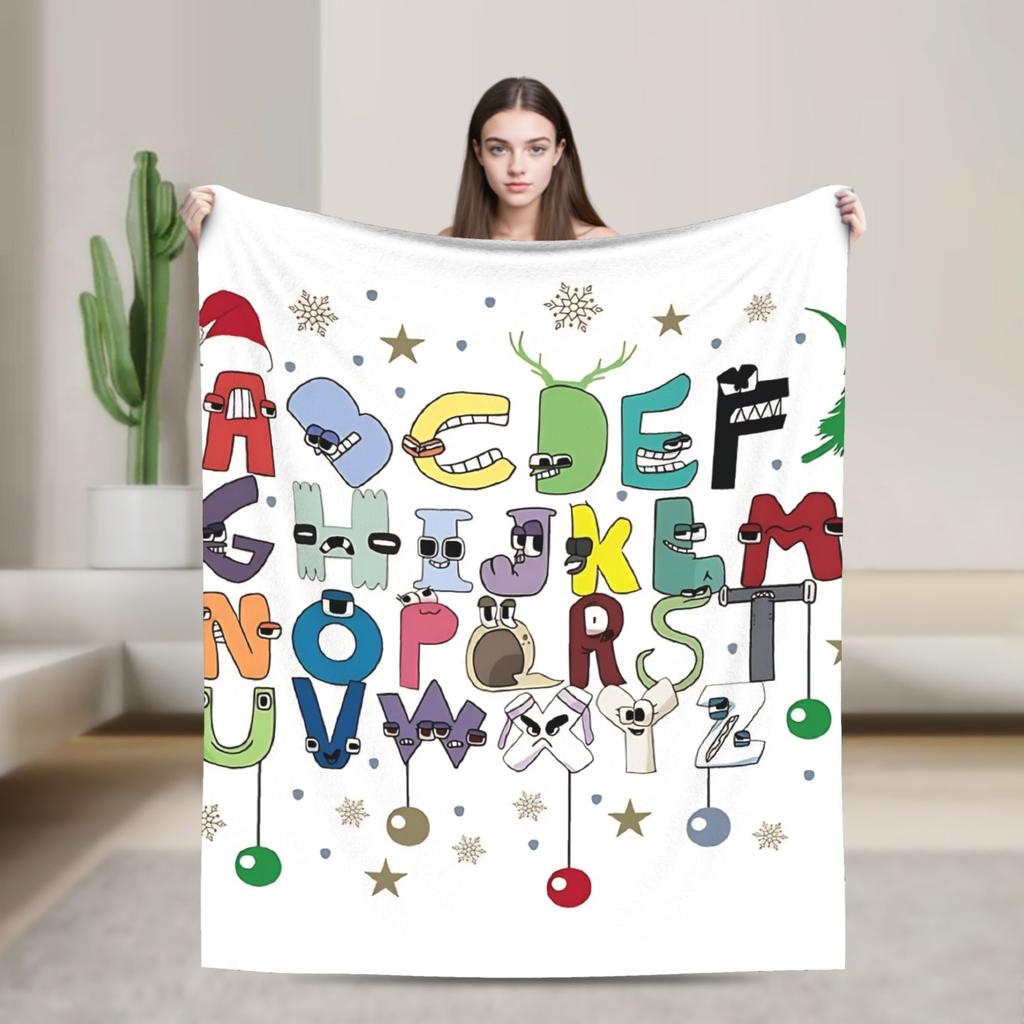 Alphabet Lore English Letter ABC  Blanket Quality Warm Soft  Throw Blanket Winter Picnic Couch Bed Funny Bedspread