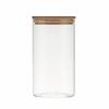 Glass Storage Jar with Bamboo Wood Lid - Sealed Transparent Jar for Tea and Kitchen Organization