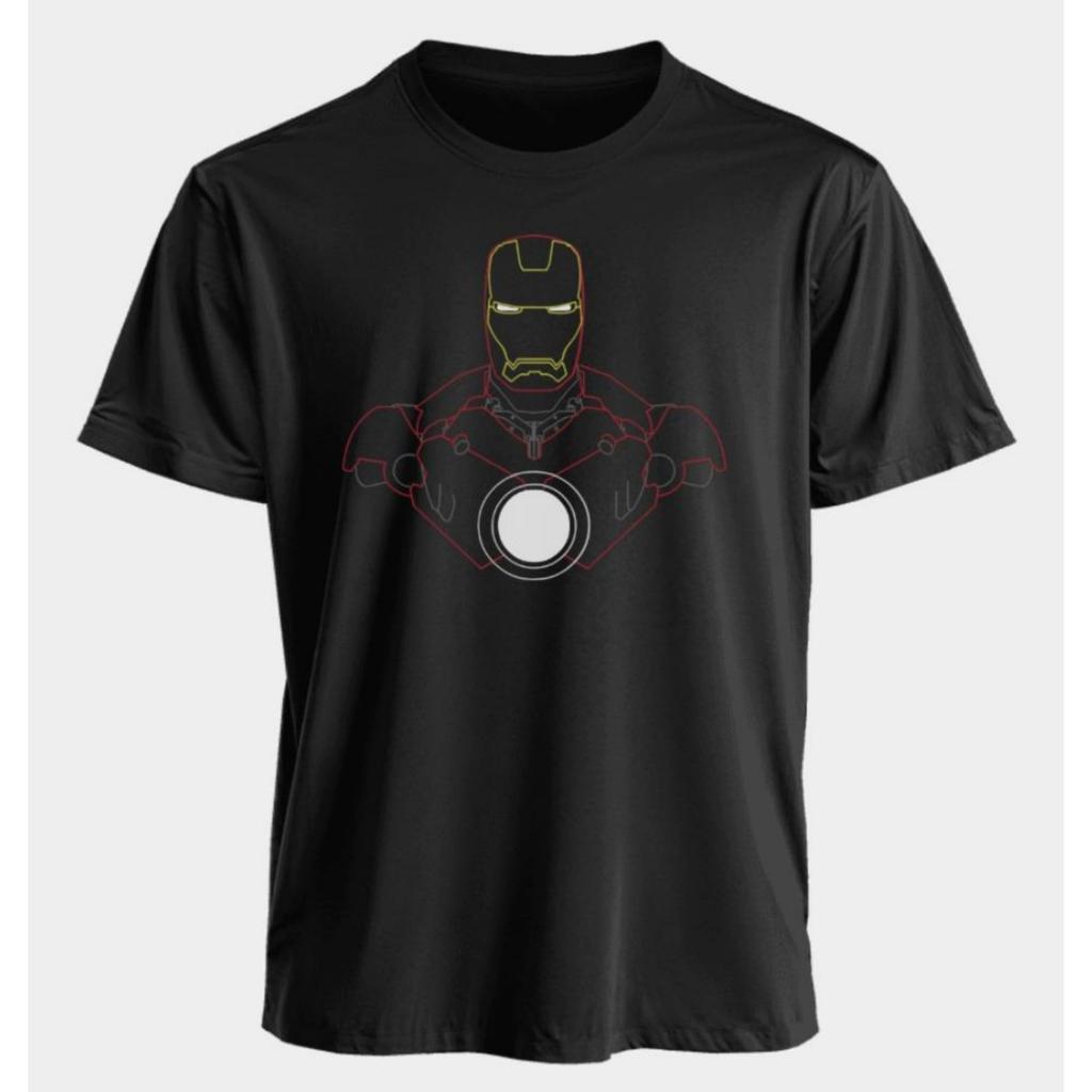 T-shirt Avengers da Uomo e da Donna Iron Man Estive Americane Primavera e Autunno Sportive Fitness Casual Maniche Corte