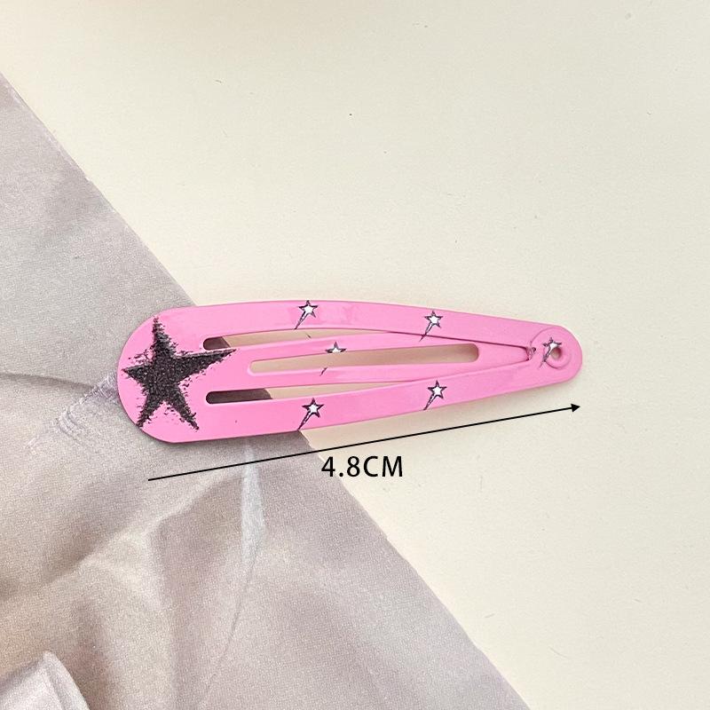 New European and American Style Bangs Hair Clip Side Clip Children's Hair Clip BB Clip Hair Accessories Water Drop Clip Printed Five-Pointed Star