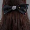 SORRY TOO MUCH LOVE Crystal Gem Satin Bow Hairpin_Black