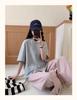 Women's Loose Fit Round Neck Tee with Irregular Slit Design - 2024 Korean Summer Style
