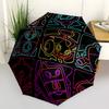 1pc Neon Characters Auto Open/close, All-Season Portable Folding Umbrella for Women & Men, Travel, Everyday, Formal Events - Compact Luxury Parasol, O
