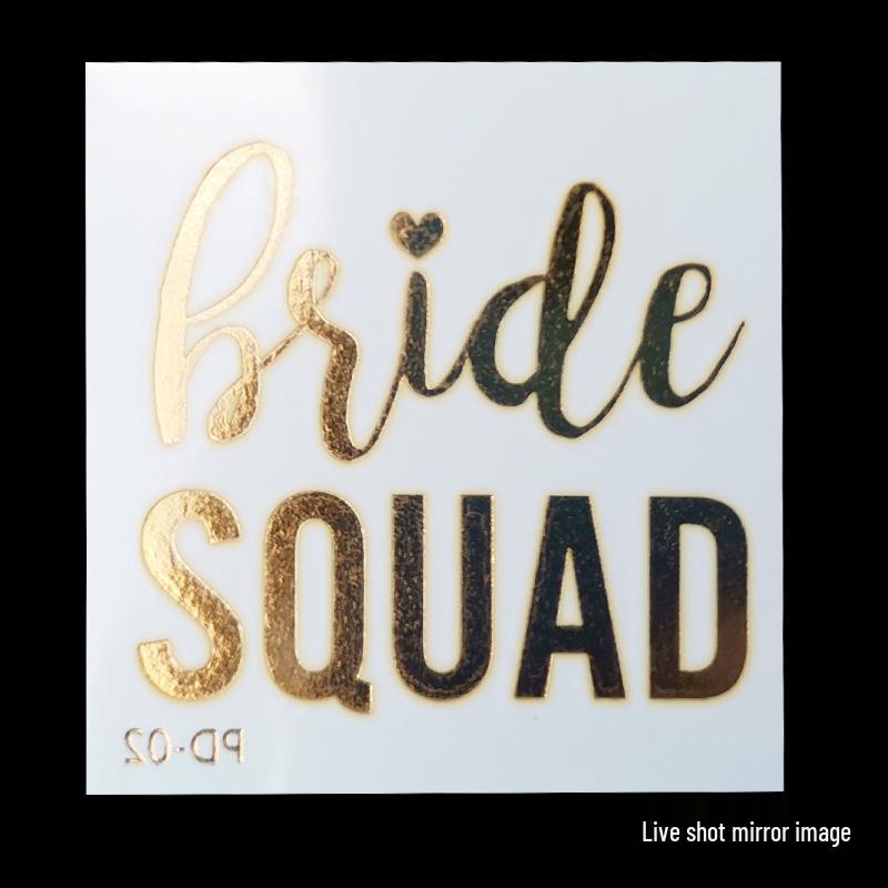 Team Bride Bachelorette Party Gold Foil Tattoo Stickers for Face or Body