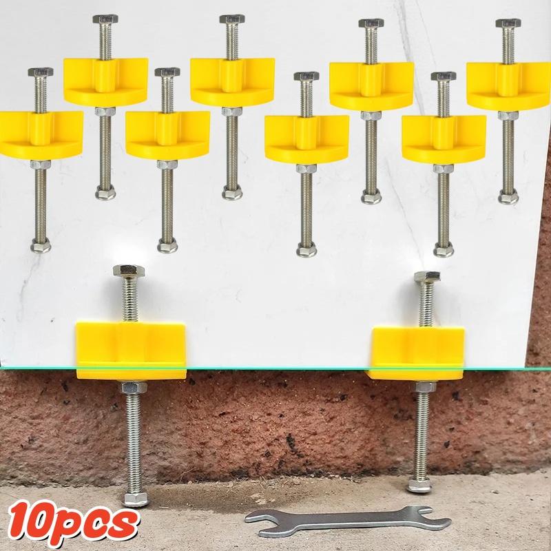 11pcs Manual Wall Tiles Locator,Tile Leveling Device,Height Adjustment Positioner Leveler,Fine Thread Lifting Construction Tool