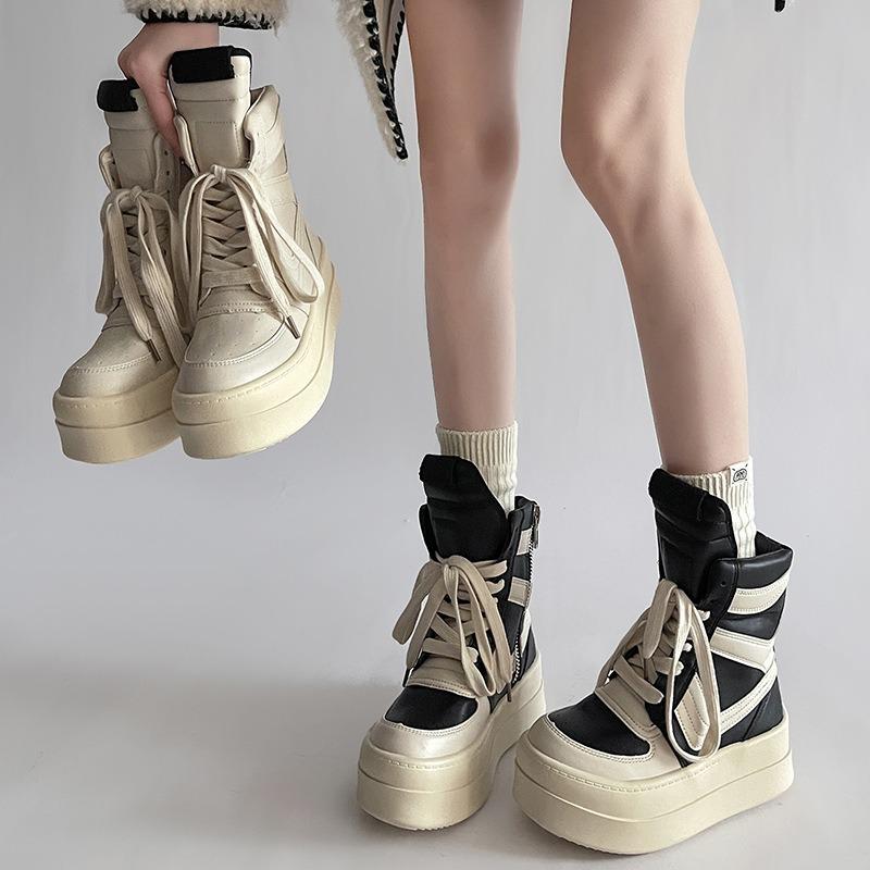 New High-top Women's Height-increasing Casual Sports Ankle Boots Thick-soled Versatile Shoes