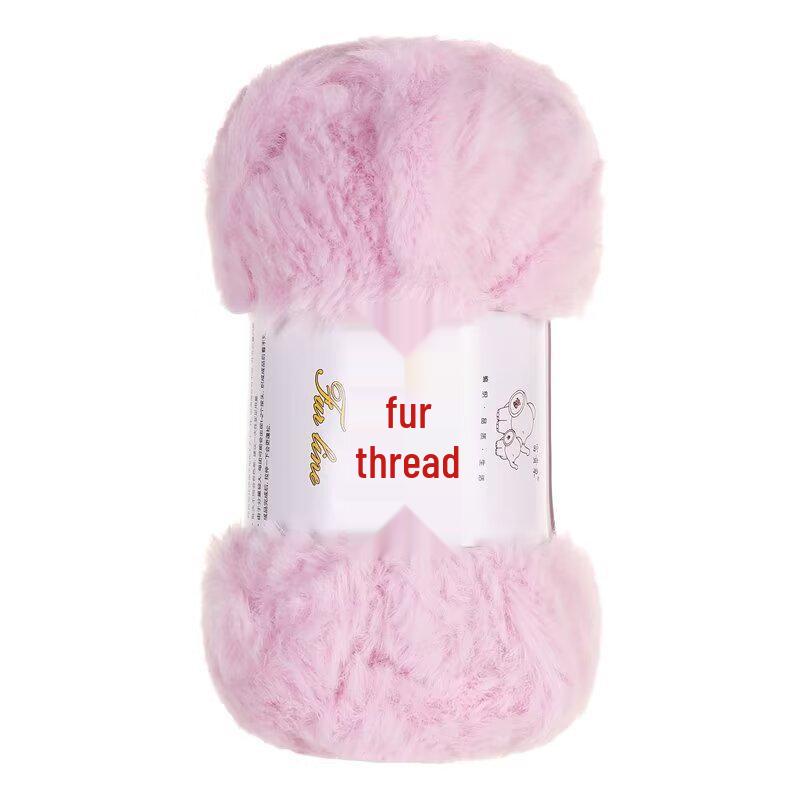 Coarse Faux Fur Yarn Ball - Long Hair Mink for DIY Knitting: Hat & Scarf Kit