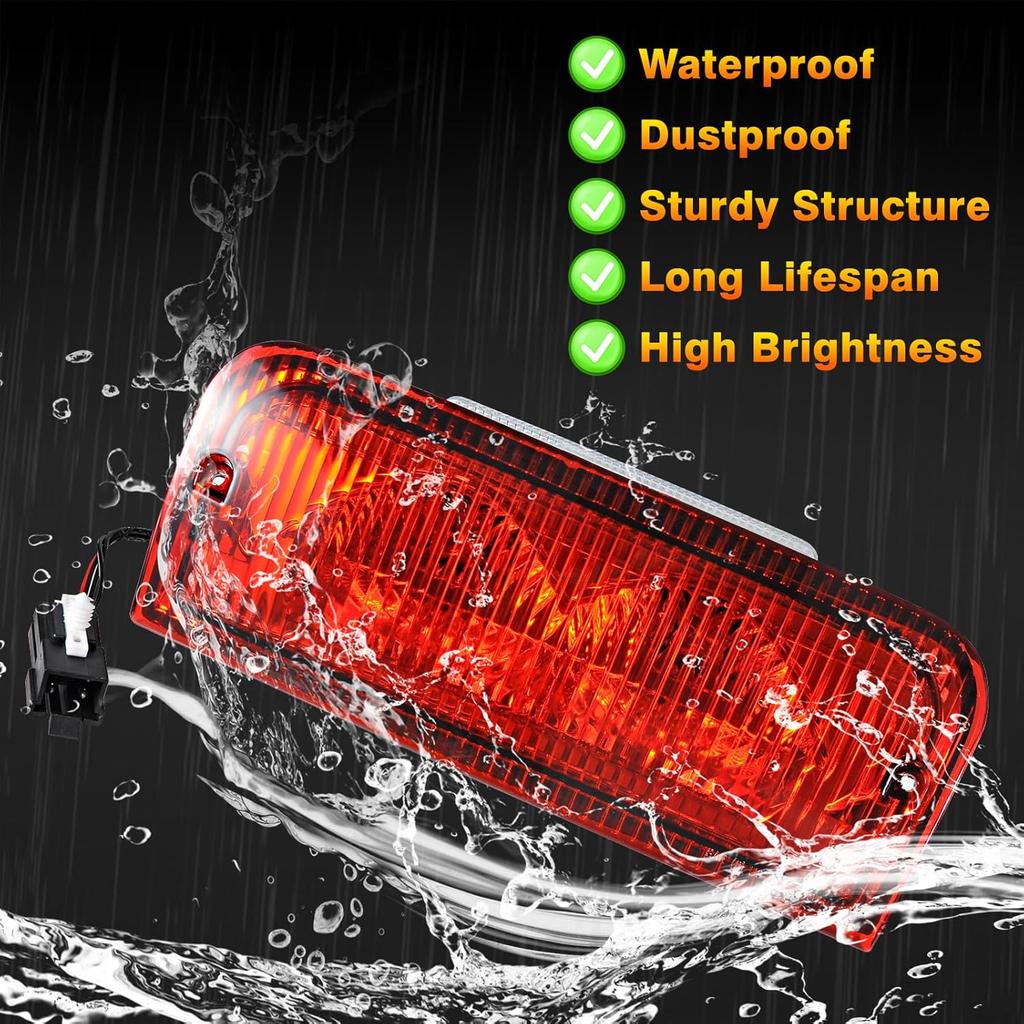 Center High Mount Stop Light Third Brake Light With Indoor LED Lamp Compatible With 1992- Ford E150 E250 E350 E450 E550 Econoline Super Duty Replaces