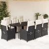 VidaXL Garden Dining Set with Cushions 9 Pcs, Table and Chairs with Adjustable Backrest, Outdoor Furniture, 3212959