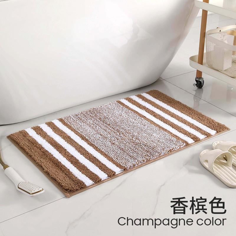 Thick Plush Bath Mat Non-Slip Absorbent Floor Rug Bathroom Entryway Modern Striped Design