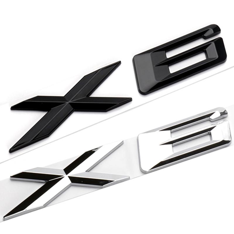 3D ABS Black Chrome Letters For Cars Rear Trunk Emblem Badge For X6 Logo BMW X6 E71 F16 E72 G06 Stickers Lettering Accessories GP6
