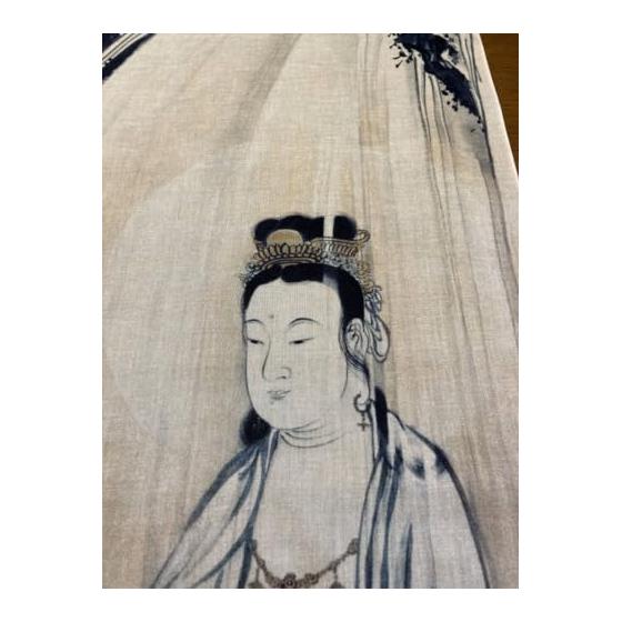 Ukiyo-e Tenugui Set of 2: Ryujin and Kannon by Kyosai Kawabe, 100% Cotton, Tokka Fabric, Japan