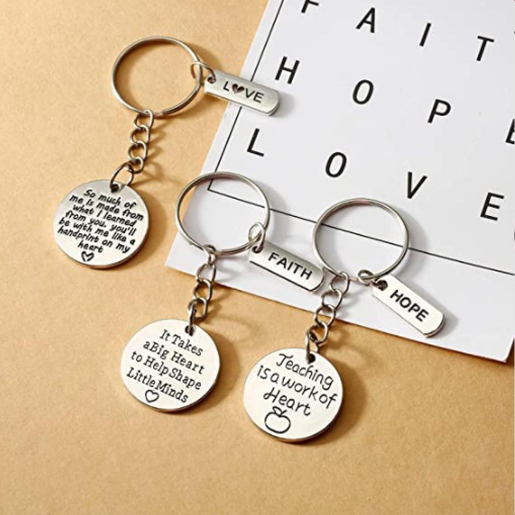 Keychain Charms Exquisite Lettering Craft Accessory Small Necklace Words Inspirational Make Pendant Ornament for Handicrafts