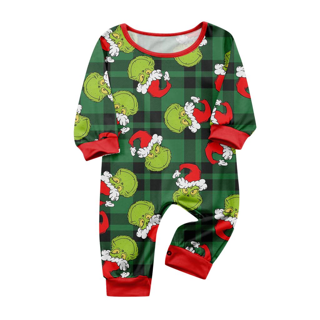 Print Cute Family Set Pajamas, Home Clothes, Family Set Long Sleeve Top Pants Set