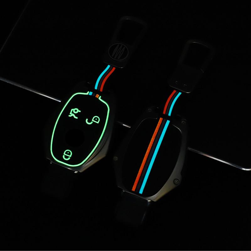 Zinc Alloy+Silicone Full Cover Car Key Case for Mercedes Benz A B C E Class GLS GLA GLK GLC CLS CLA AMG W204 W205 W212 W463 W176