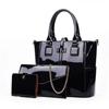Three Piece Set Of Mother-in-law Bag, Patent Leather Fashionable Handbag, Shoulder Bag, Card Bag For Women