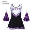Fancy Dress Cheerleader Outfit Uniform Cosplay Costume With Pom Poms High School