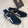 Casual Moral Training Shoes Spring and Autumn New Round Head Thick-soled Lace-up Color Matching Low-top Sports Board Shoes Brown Single
