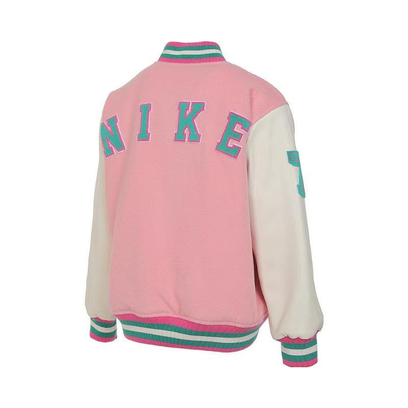 Nike Cotton Jacket Fashion Versatile Single-Breasted Long Sleeve Kids jackets Pink FV3140-690