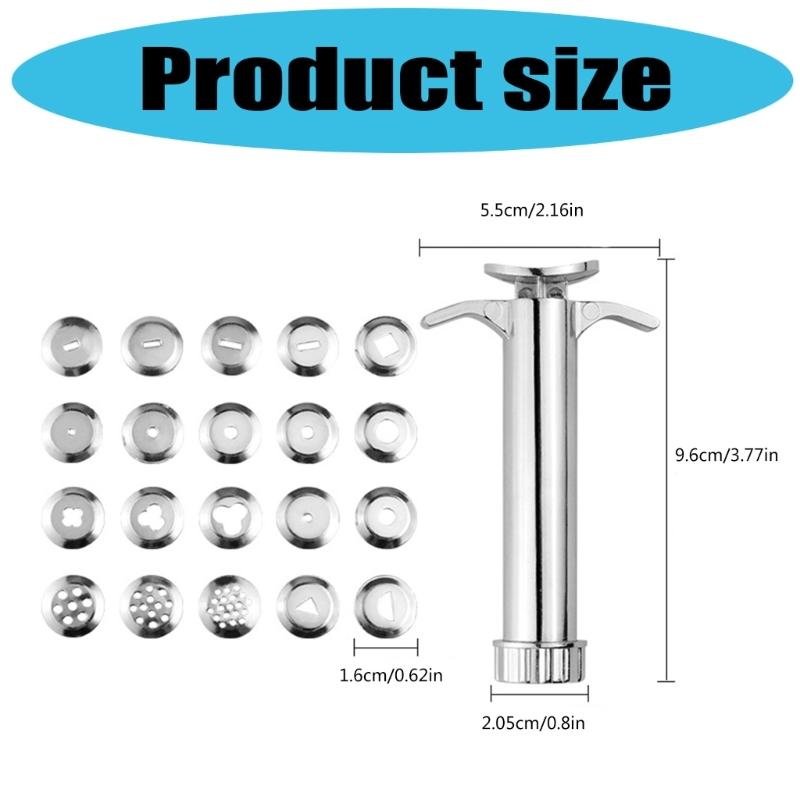 Clay Press Clay Extruder Fondant Press with 20 Tips Cake Decorating Tool Set Sugar Pastes Extruder Rotary Mold Tool Set