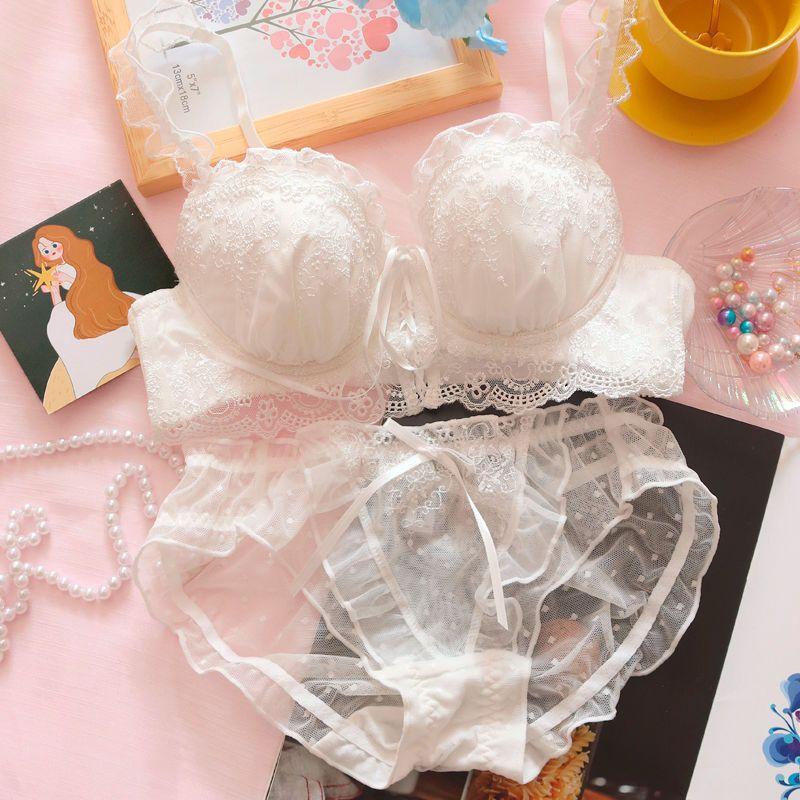 Fairy Underwear Japanese Lace-up Small Breasts Gather Sweet and Cute Loli Girl Bra